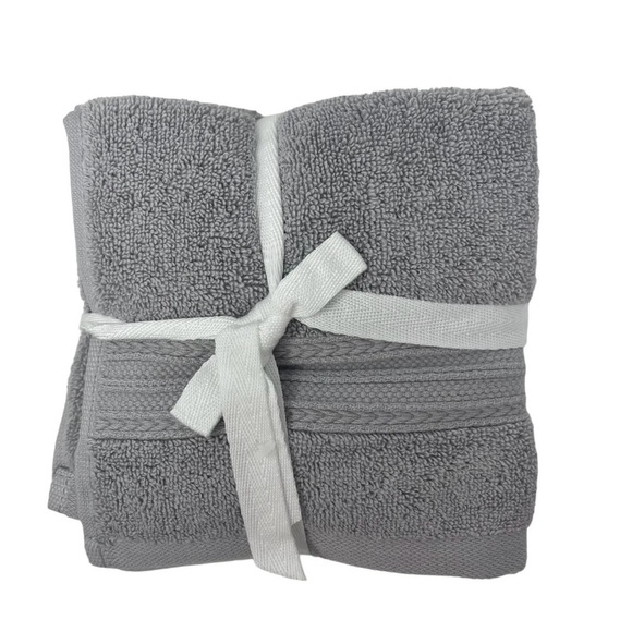Brooks Brothers Midgrey Mid grey gray set of 4 Premium wash cloths NWT - Picture 3 of 4
